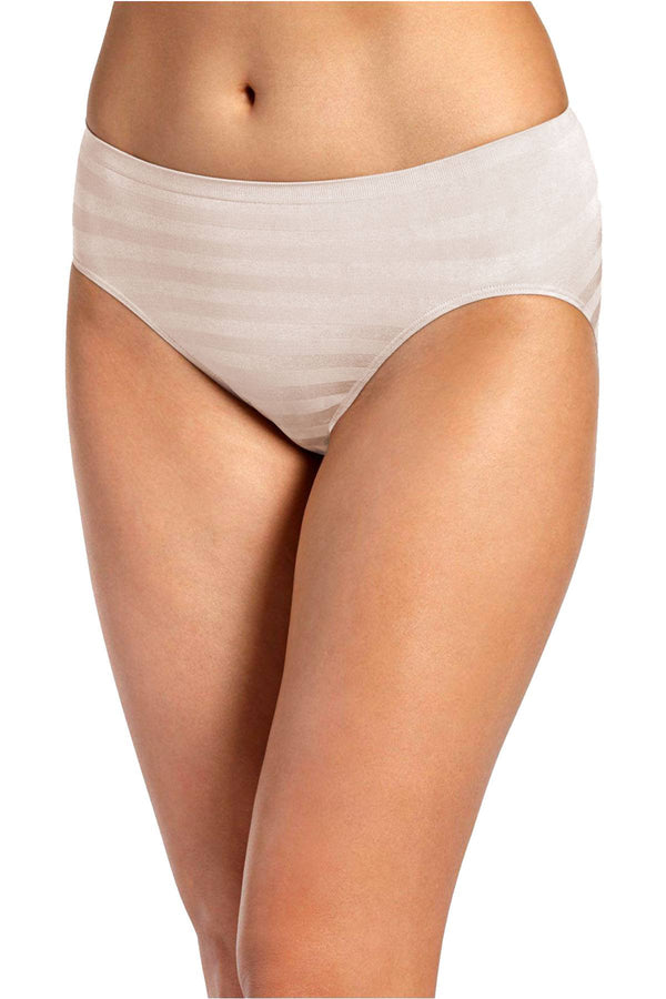 Jockey Comfies Matte And Shine High Cut Brief in Grey Seed