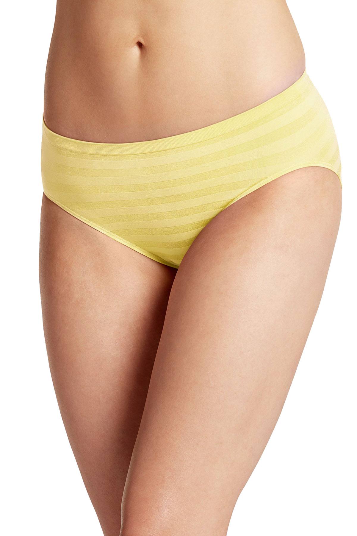 Jockey Crystal-Yellow Seamfree Matte-and-Shine Comfies Hi-Cut Brief