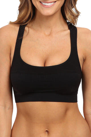 Jockey Deep Black Sport Performance Pushup Seamless Sports Bra