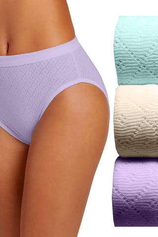 Jockey Elance Breathe French Cut Brief 3 Pack in Violet Veil/Assorted