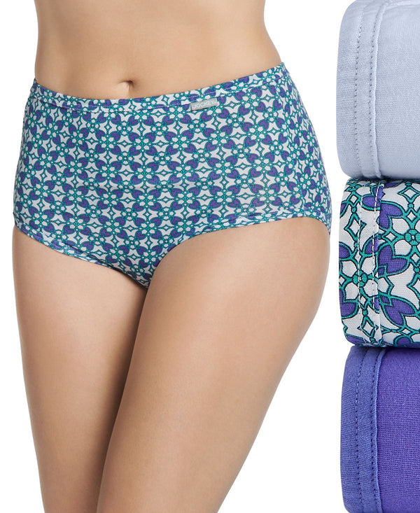 Jockey Elance Brief 3 Pack Underwear 1484 Extended Sizes Dreamy Blue/Kaleidoscope Geo/Crystalline Purple
