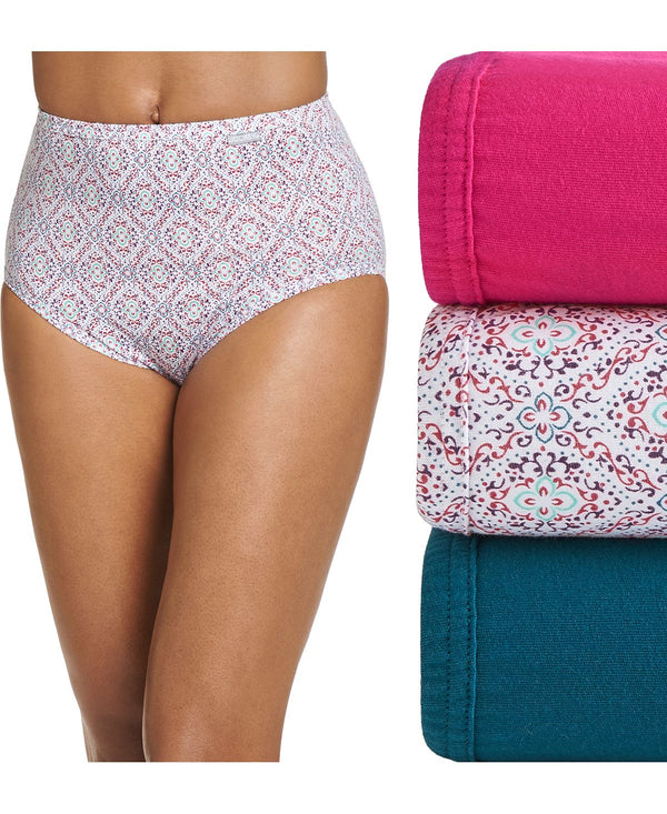 Jockey Elance Brief 3 Pack Underwear 1484 Fuchsia/ornate Geo/gypsy Teal