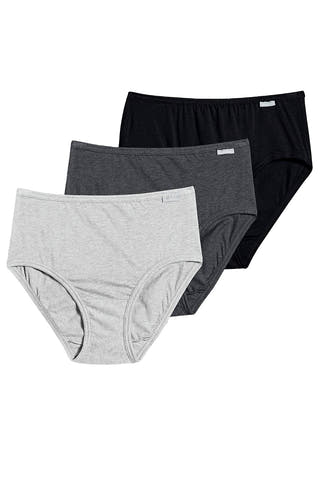 Jockey Elance Hipster 3 Pack in Black/Grey