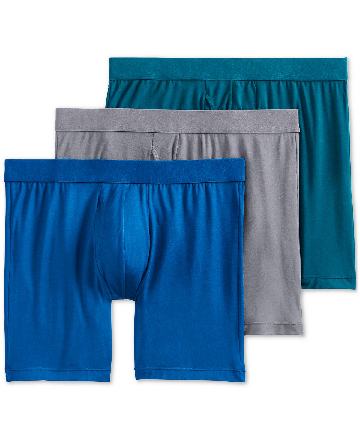 Jockey Flex 365 Modal Stretch Boxer Brief 3 Pack Blue/grey/teal