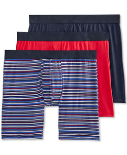 Jockey Flex 365 Modal Stretch Boxer Brief 3 Pack True Navy/Summer Stripe/Imperial Red thumbnail 1