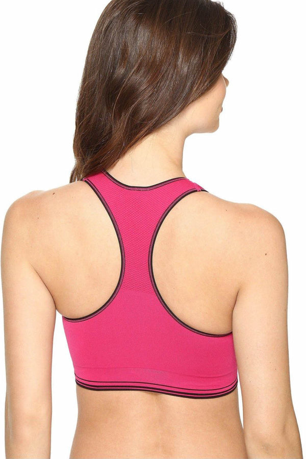Jockey Fuchsia Sporties Stripe Reversible Racerback Crop Bra