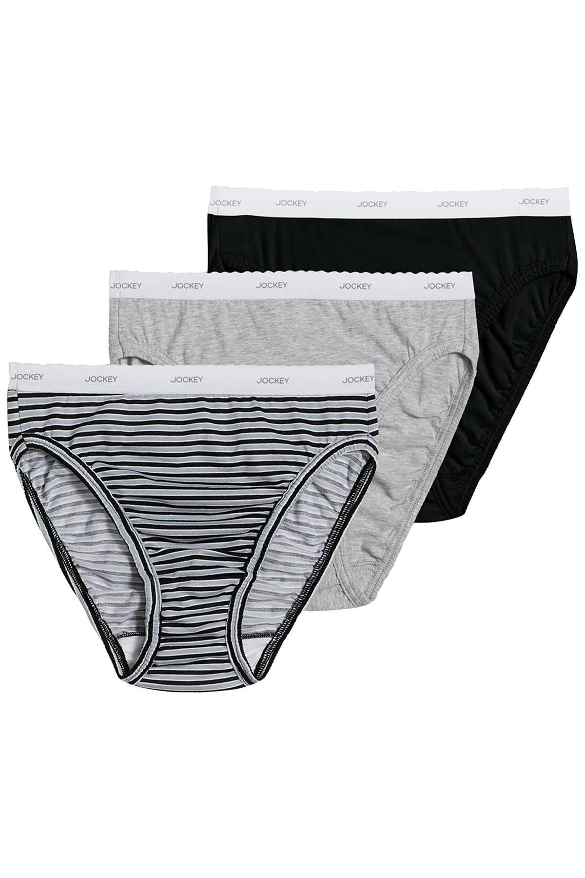 Jockey Heather-Grey/Assorted Classic French-Cut 3-Pack