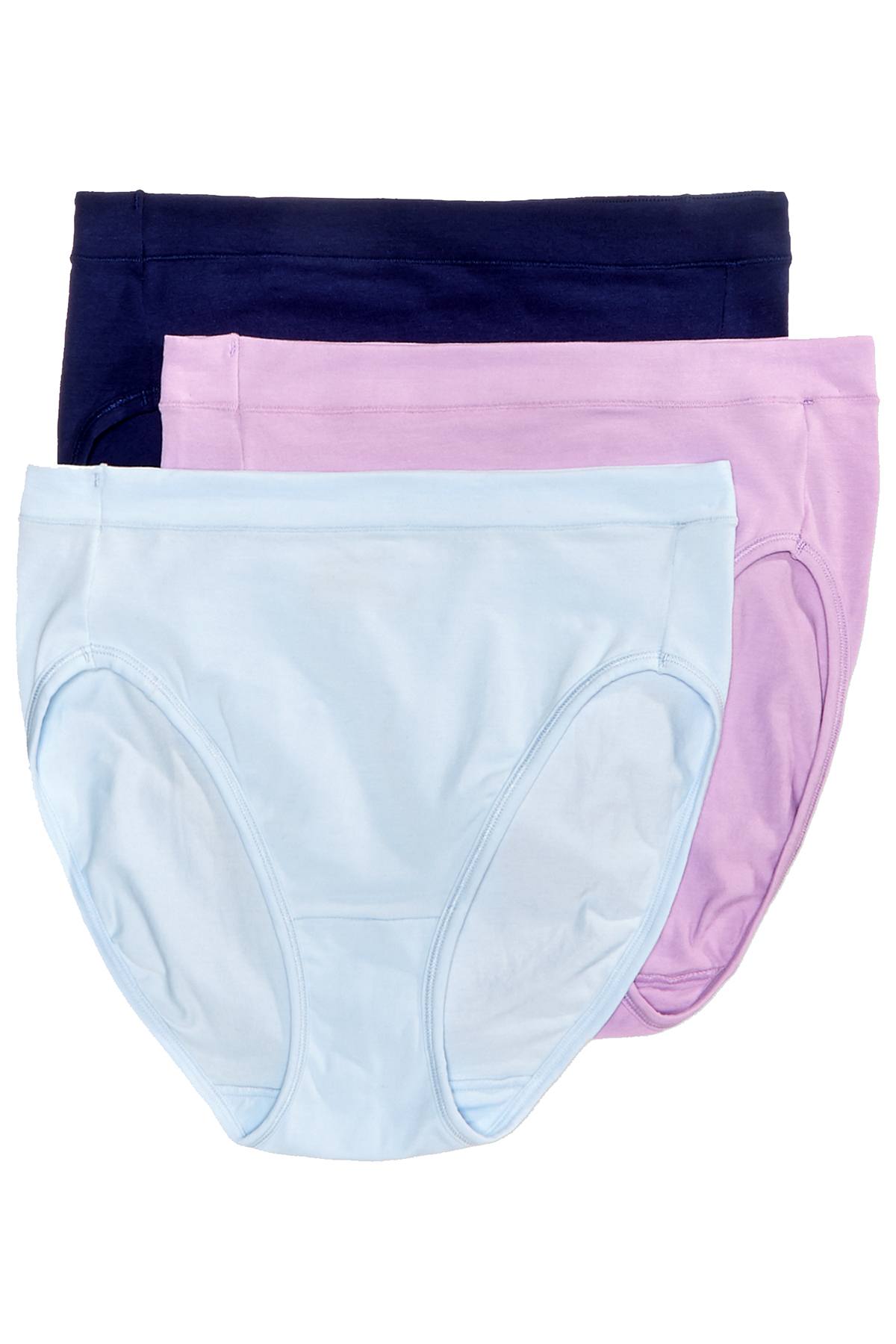 Jockey Lilac/Blue-Assorted Elance Stretch High-Cut Brief 3-Pack