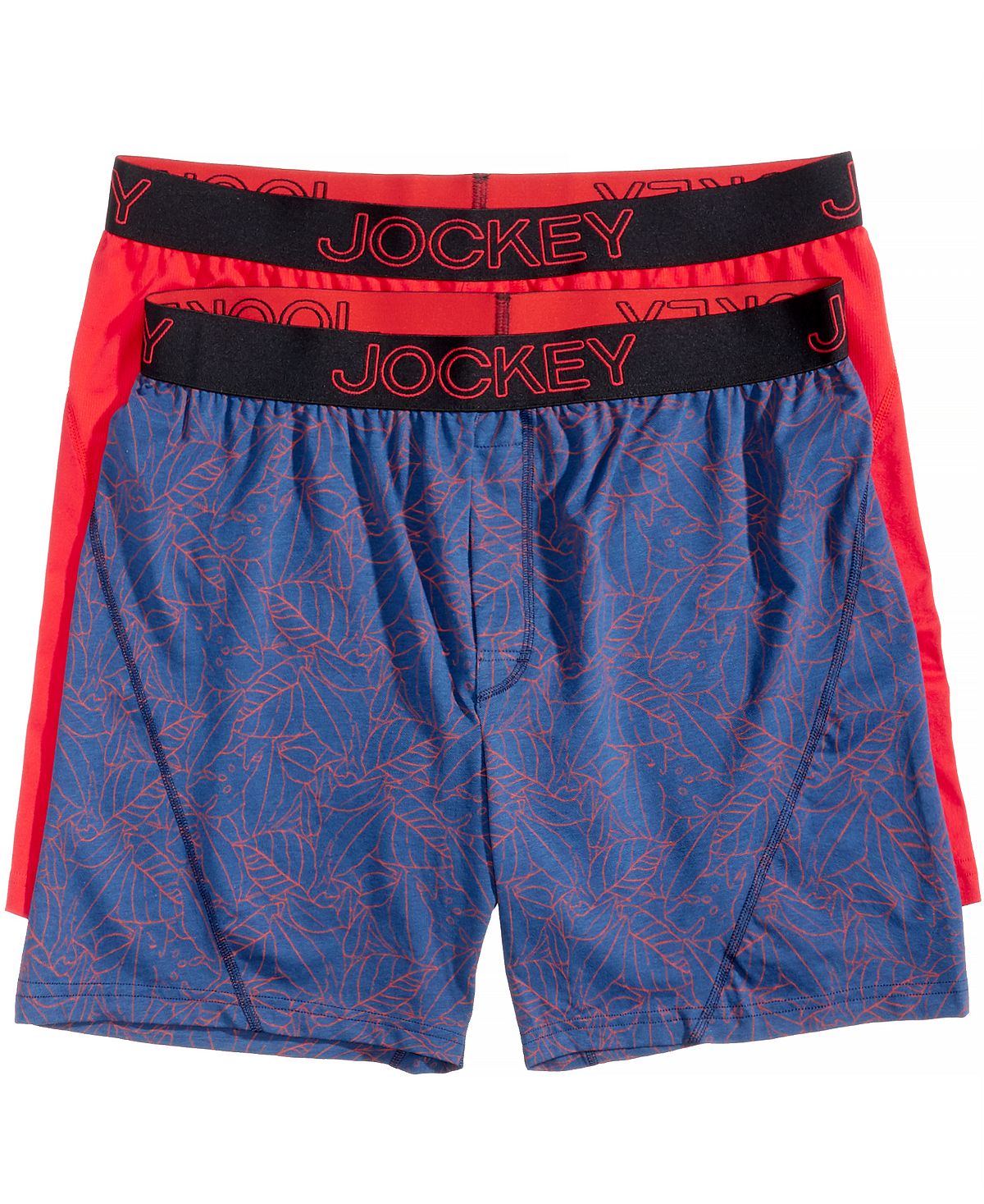 Jockey Men’s 2-pack Knit No Bunch Boxer Blue and Red