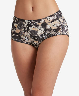 Jockey No Panty Line Promise Hip Brief Underwear 1372 Extended Sizes Floral Fauvist