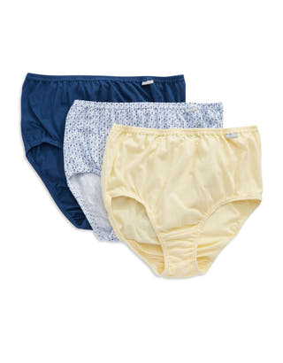 Jockey PLUS Elance Combed Cotton Brief 3-Pack in Blue/Yellow