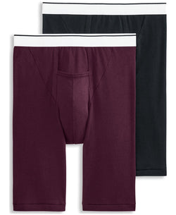 Jockey Pouch Midway Boxer Briefs Pack Of 2 Purple, Black thumbnail 1