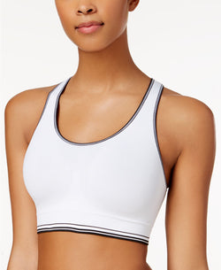 Jockey Sporties Seamless Low Impact Reversible Sport Bra in White/Black thumbnail 4