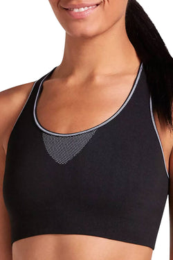 Jockey Sporties Seamless Low Impact Reversible Sport Bra in White/Black thumbnail 3