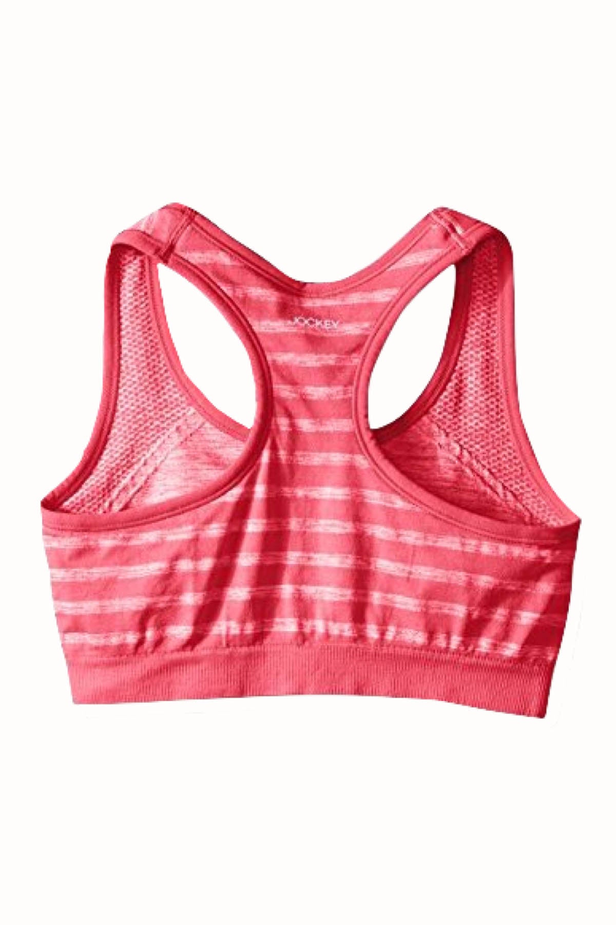 Jockey Strawberry-Pop Tonal Striped Sports Bra