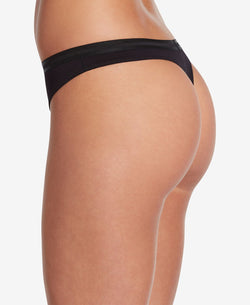 Jockey Supima Cotton Allure Thong 1628 Black thumbnail 2