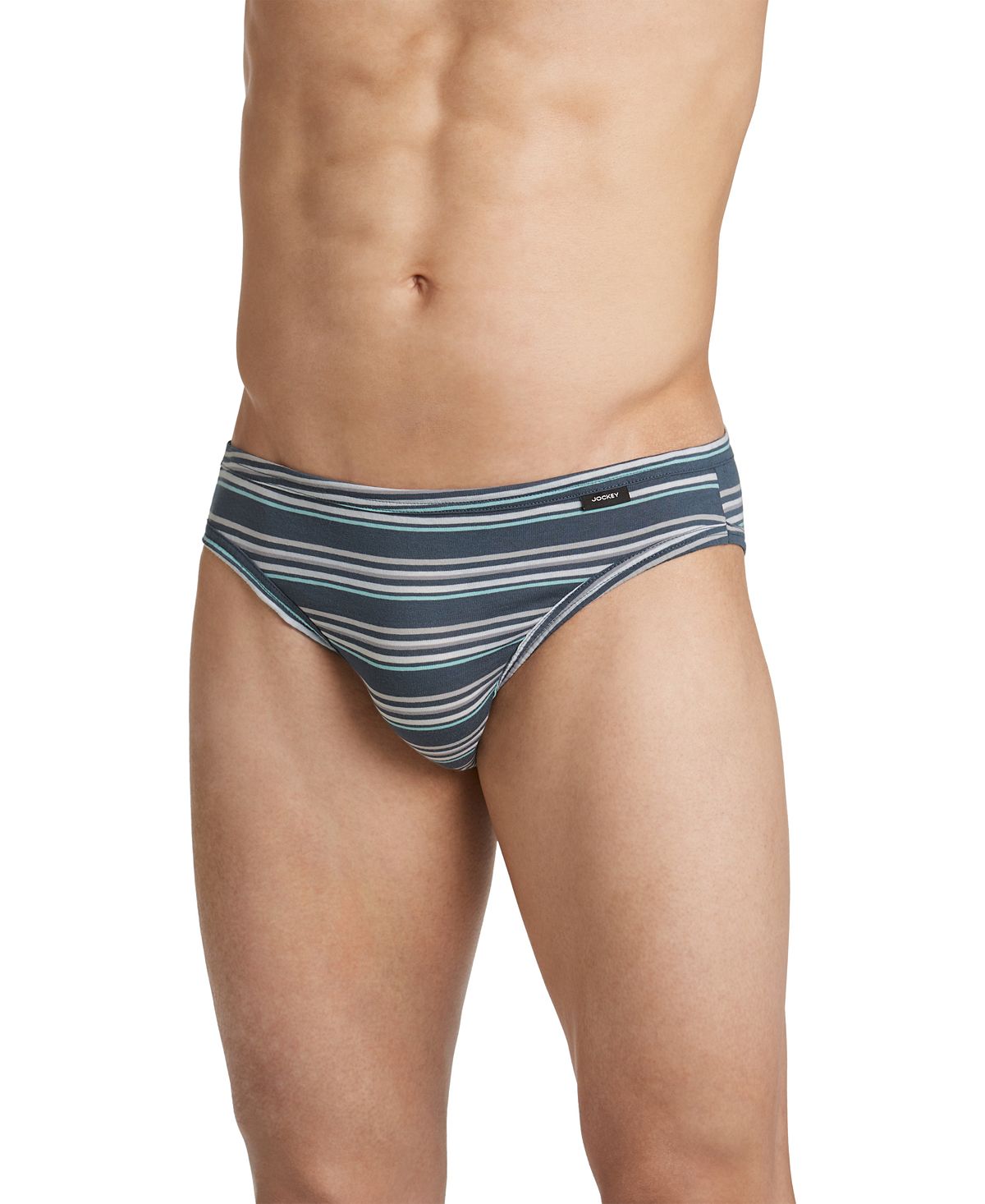 Jockey Underwear Elance Bikini 3-pack Joy Stripe Grey Green Asst