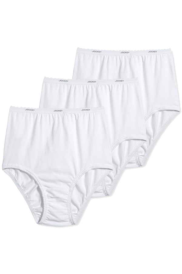 Jockey White Full-Cut Classic-Fit Brief 3-Pack