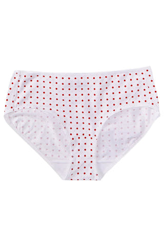 Jockey White/Red/Pink Polka-Dots Elance Cotton-Stretch Hipster