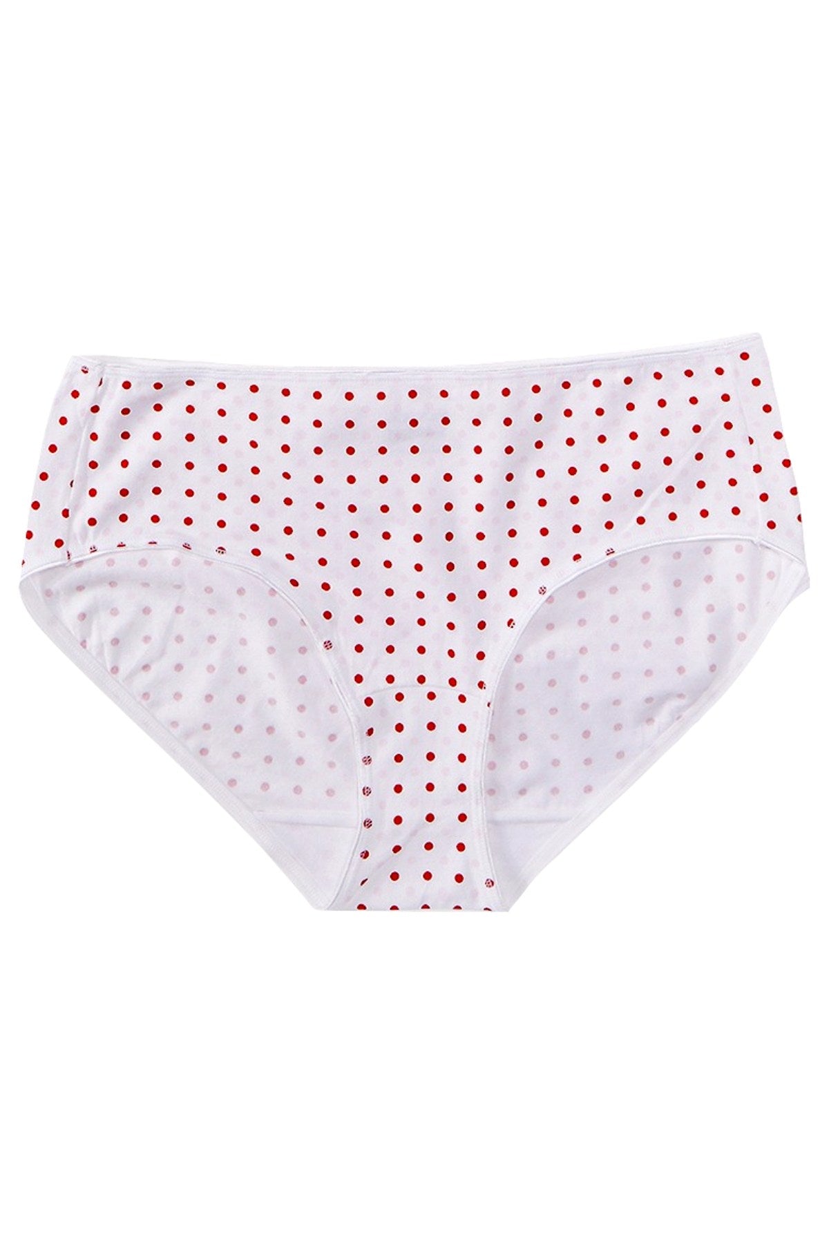 Jockey White/Red/Pink Polka-Dots Elance Cotton-Stretch Hipster