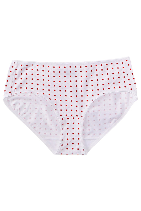 Jockey White/Red/Pink Polka-Dots Elance Cotton-Stretch Hipster