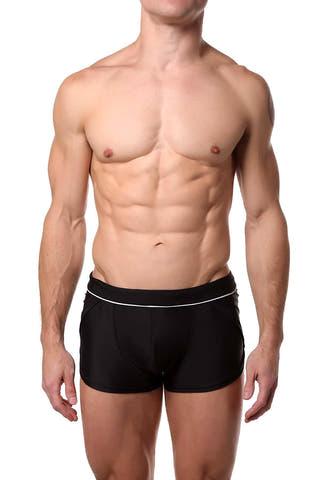 Jocko Black Ernesto Square Cut Swim Trunk