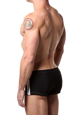 Jocko Black/White Rex Ribbed Side-Stripe Lace-Up Swim Short thumbnail 2