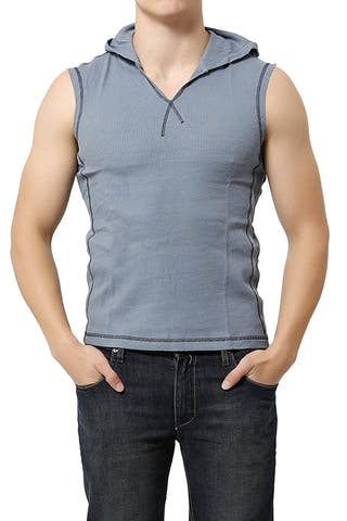 Jocko Grey Blue Sleeveless Lounge Hoodie