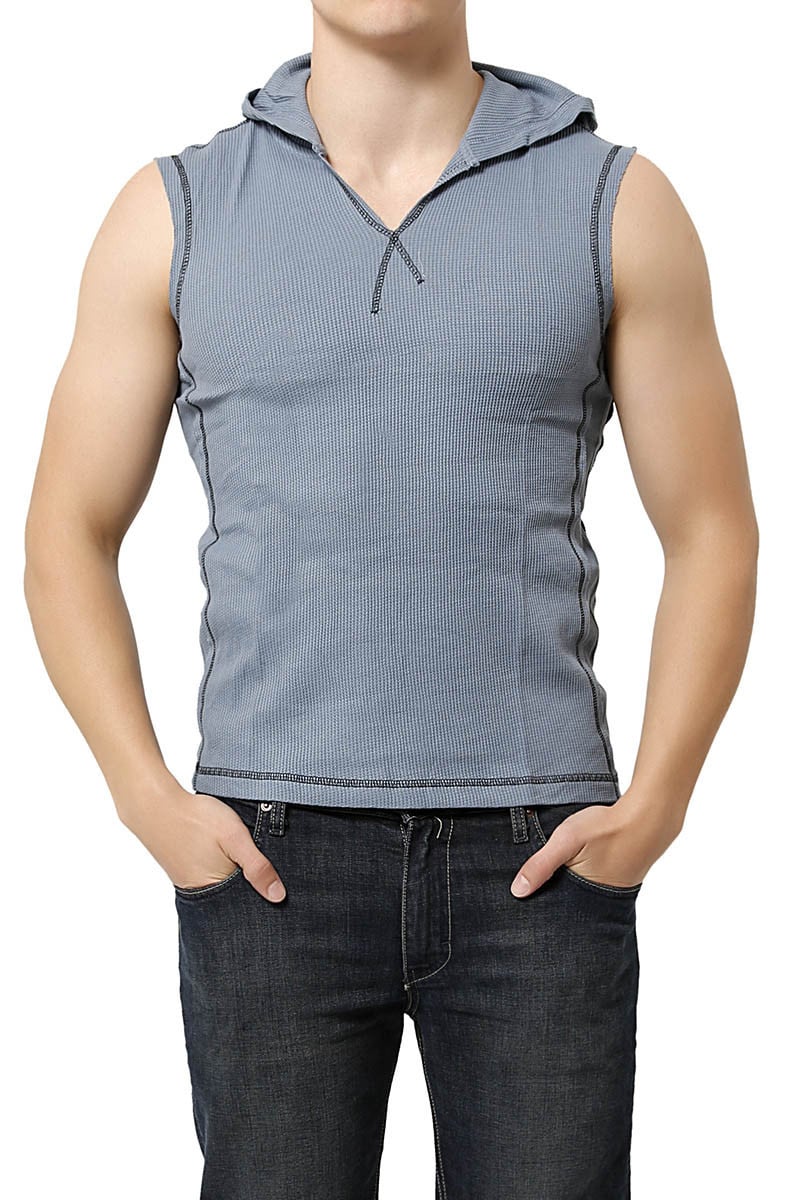 Jocko Grey Blue Sleeveless Lounge Hoodie