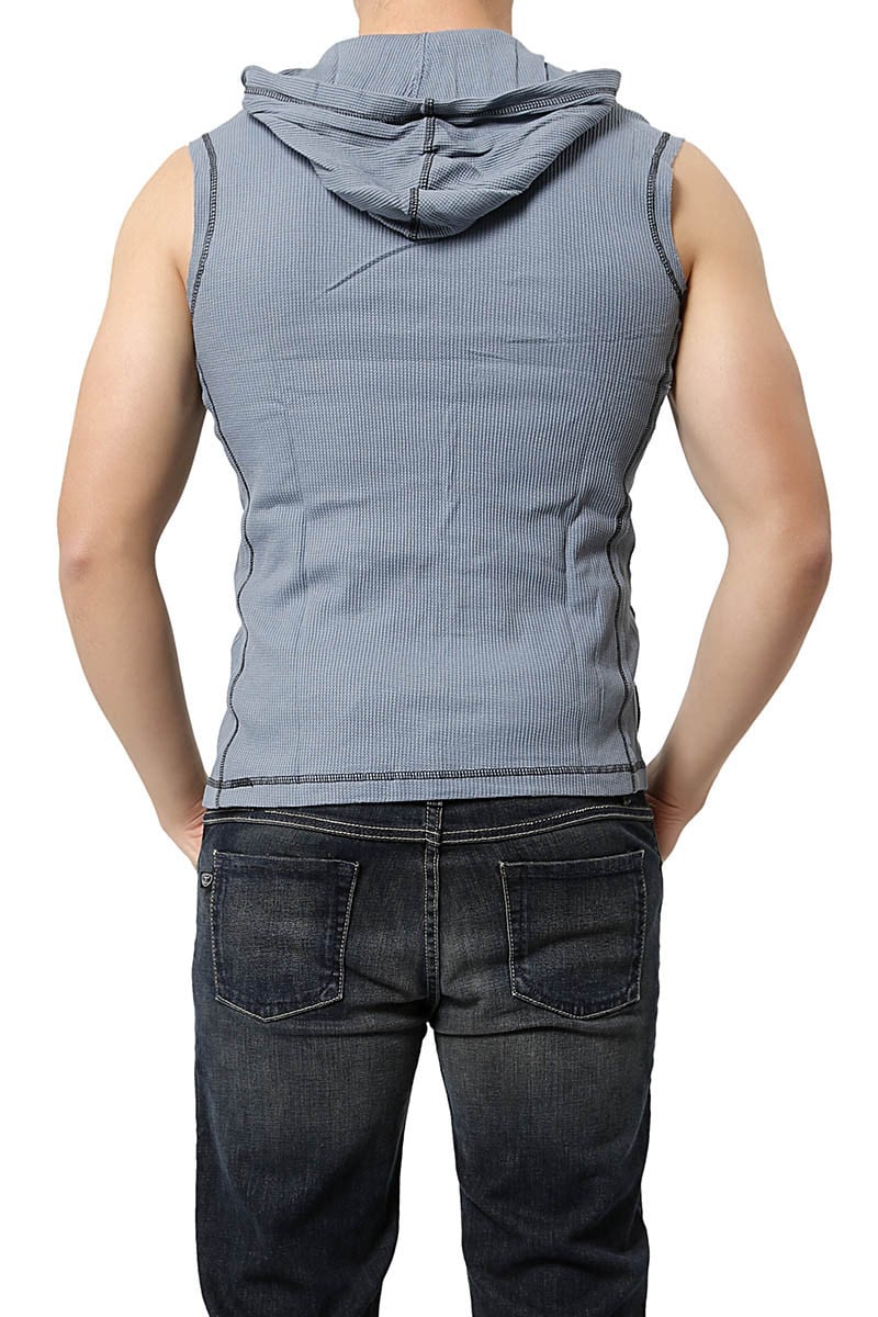 Jocko Grey Blue Sleeveless Lounge Hoodie