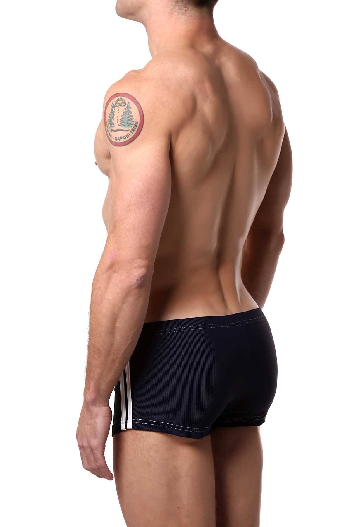 Jocko Navy/White Ribbed Rex Swim Trunk
