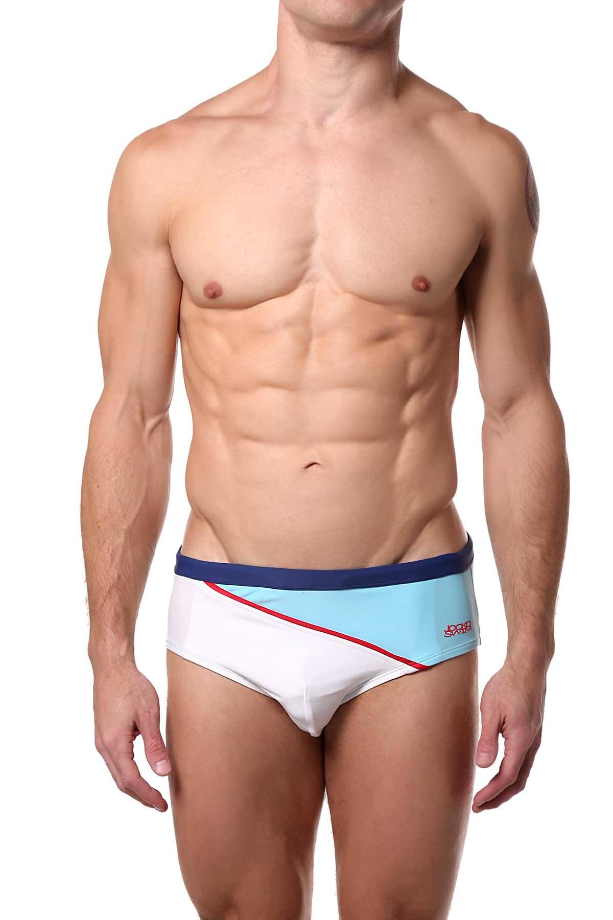 Jocko Powder Blue Diagonal Swim Bikini