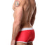 Jocko Red Logo Contrast Trim Square Cut Swim Trunk