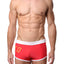 Jocko Red Logo Contrast Trim Square Cut Swim Trunk