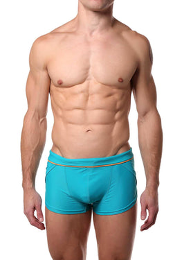 Jocko Teal Ernesto Square Cut Swim Trunk thumbnail 1