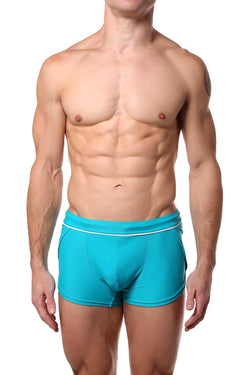 Jocko Turquoise Ernesto Square Cut Swim Trunk thumbnail 1