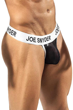 Joe Snyder Black Mesh Activewear V-Thong thumbnail 1