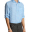 John Varvatos Collection Linen Garment-dyed Slim Fit Shirt Sky Blue