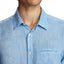 John Varvatos Collection Linen Garment-dyed Slim Fit Shirt Sky Blue
