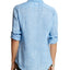 John Varvatos Collection Linen Garment-dyed Slim Fit Shirt Sky Blue
