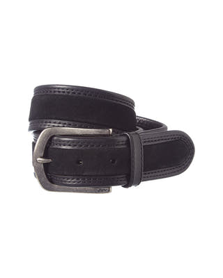 John Varvatos Star USA 38mm Waxed Suede & Leather Belt Black 36 at Nordstrom Rack - Belts & Suspende black
