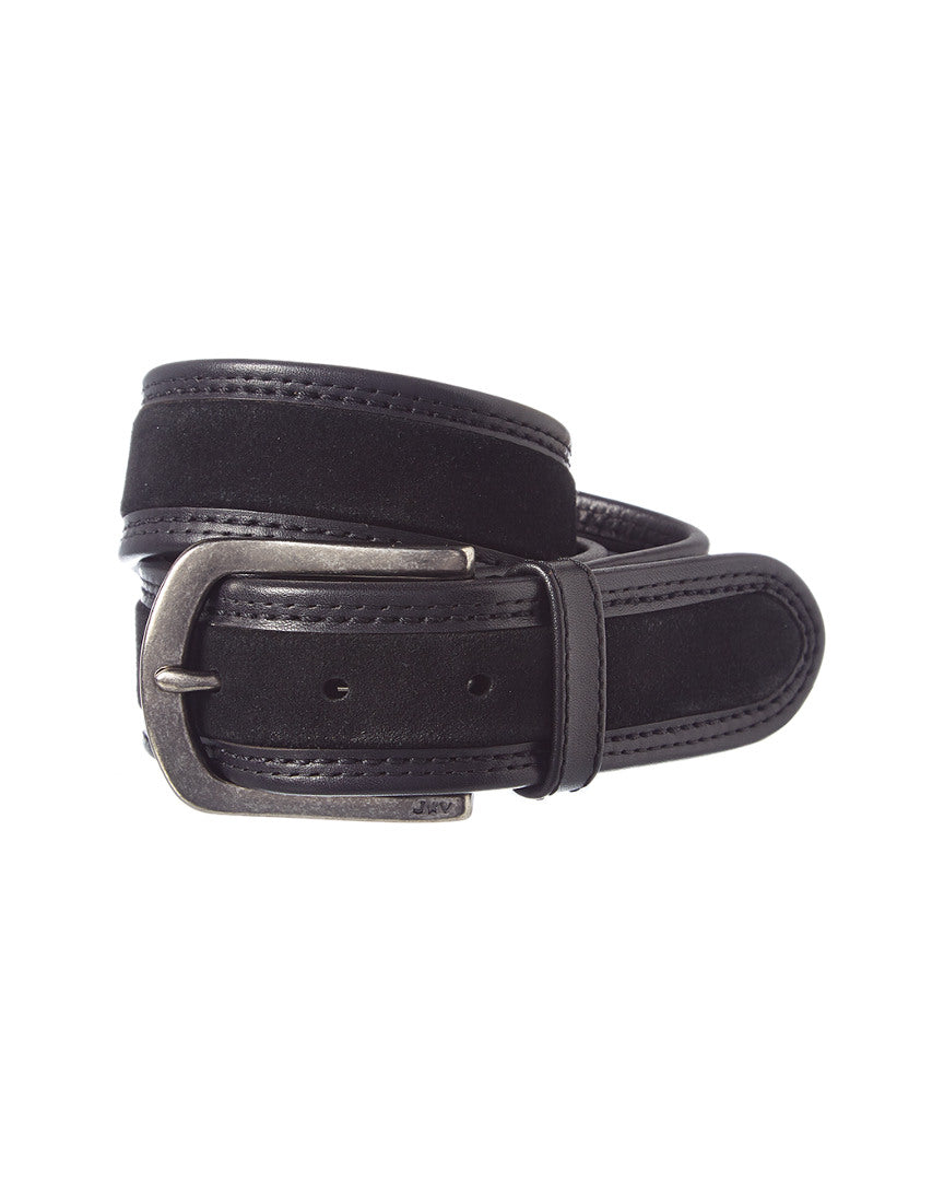 John Varvatos Star USA 38mm Waxed Suede & Leather Belt Black 36 at Nordstrom Rack - Belts & Suspende black