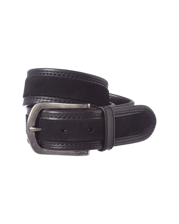 John Varvatos Star USA 38mm Waxed Suede & Leather Belt Black 36 at Nordstrom Rack - Belts & Suspende black