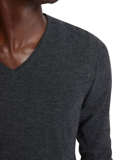 John Varvatos Star Usa Arlington Melange Sweater Charcoal Heather thumbnail 3