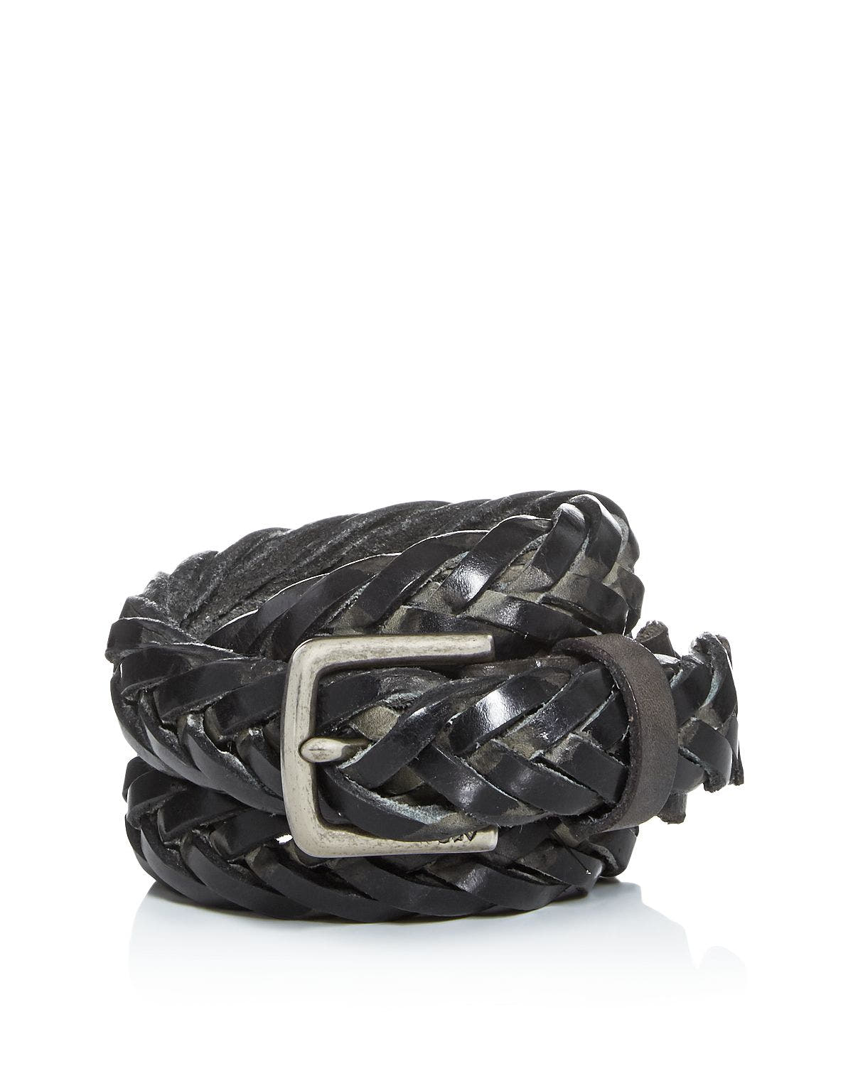 John Varvatos Star Usa Braided Leather Belt Black