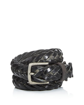 John Varvatos Star Usa Braided Leather Belt Black