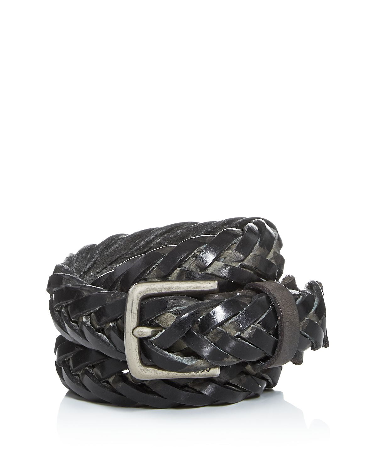 John Varvatos Star Usa Braided Leather Belt Black