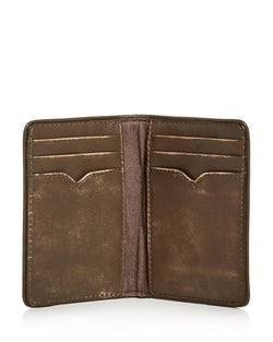 John Varvatos Star Usa Brush Leather Bi-fold Card Case Olive thumbnail 2