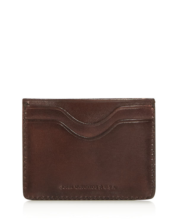 John Varvatos Star Usa Bushwick Leather Card Case Brown