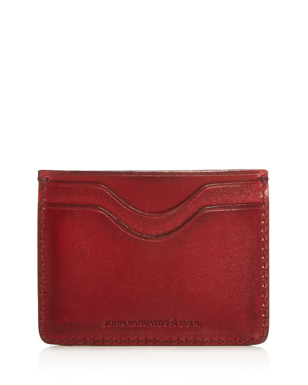 John Varvatos Star Usa Bushwick Leather Card Case Red